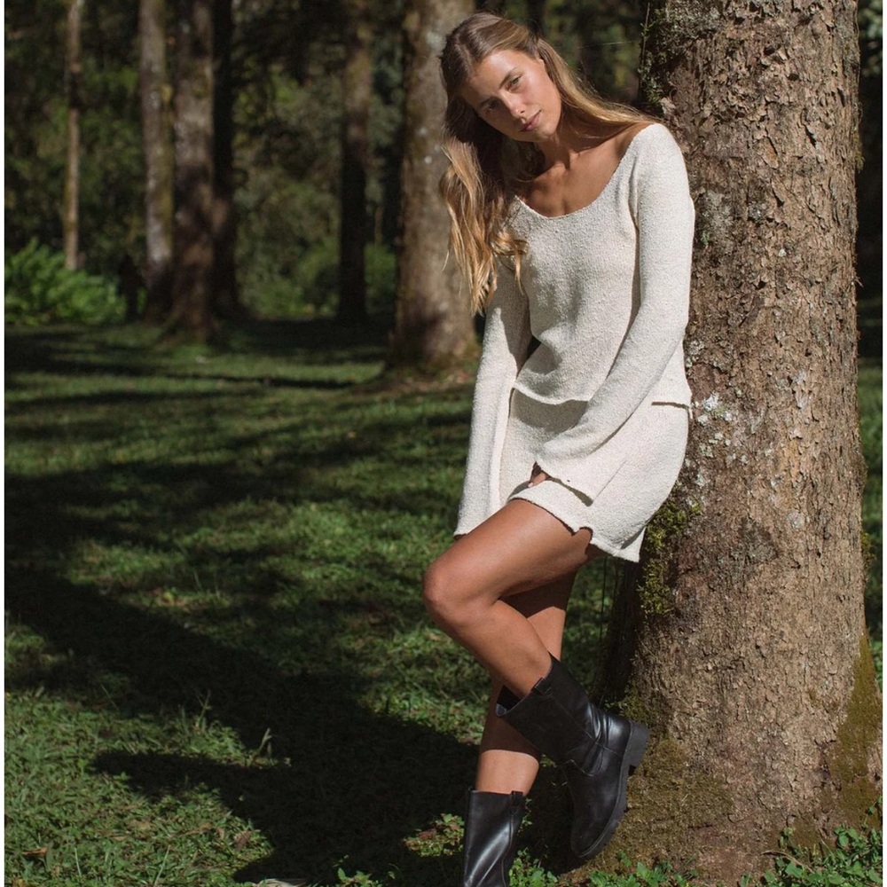 Paloma Knit set in Cloud Cream